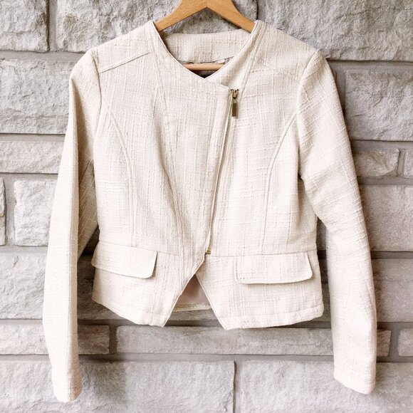 Asymmetrical Zip Champagne Fitted Jacket - Mossimo Supply Co. - Picture 1 of 5